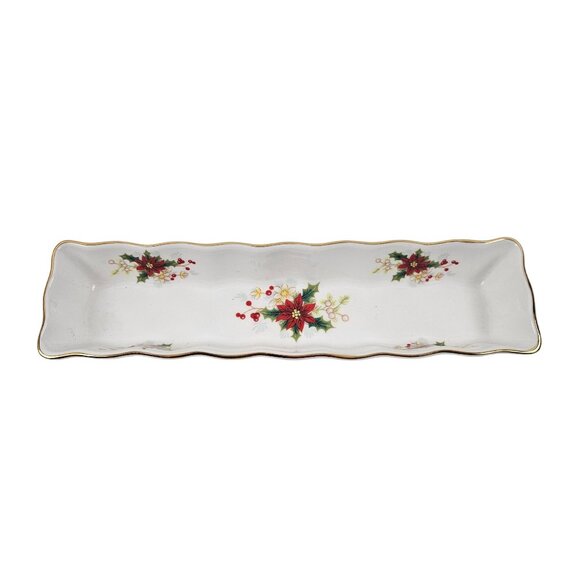 Royal Albert Mint Tray Bone China Poinsettia Floral Rectangular England 1976 - Picture 1 of 10
